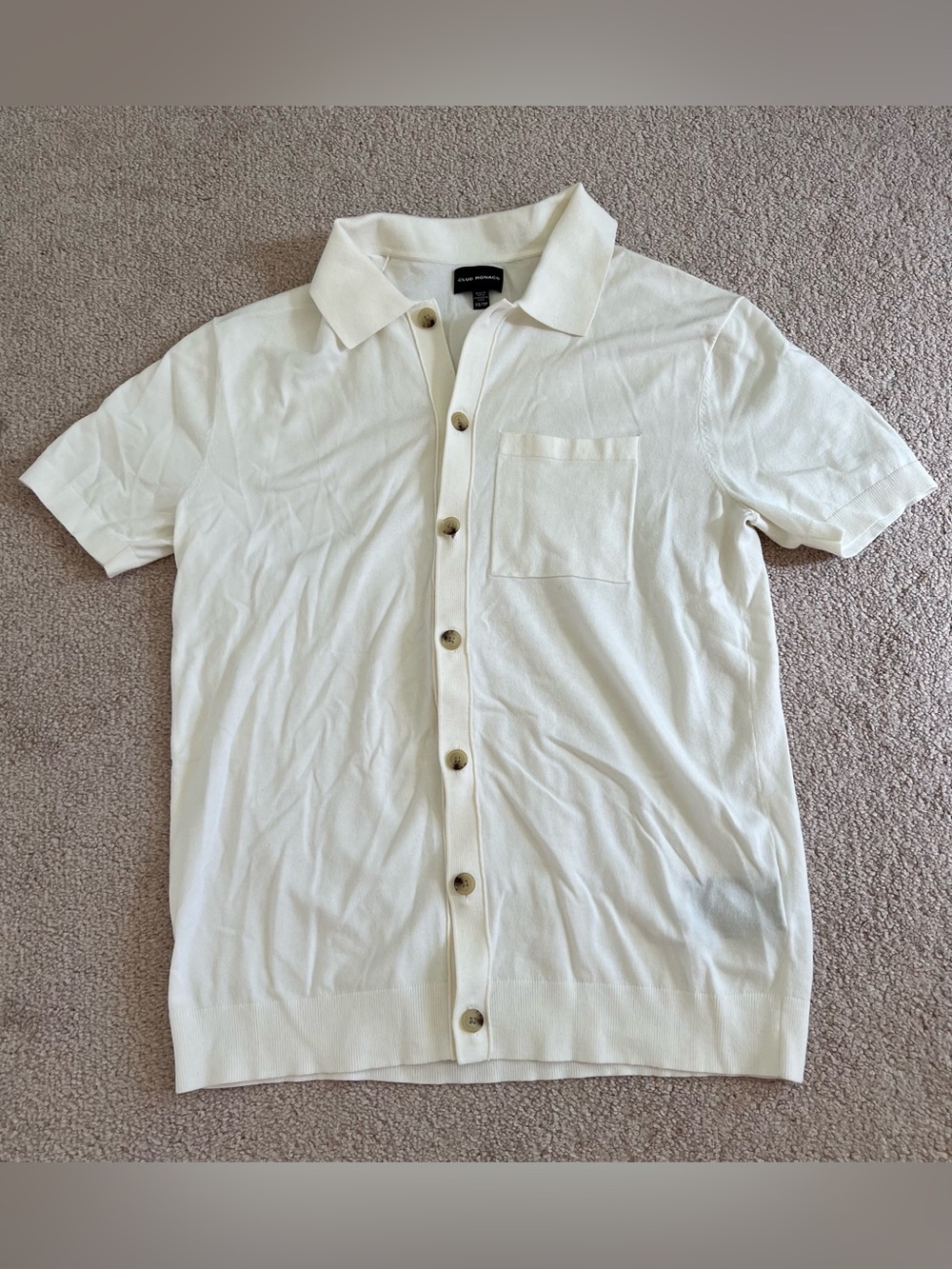 Club Monaco Men's Short-Sleeve Button-Front Knit Shirt